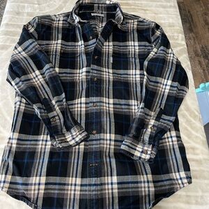 COPY - Carhartt Flannel Blue and White Plaid Button-Up Shirt Large